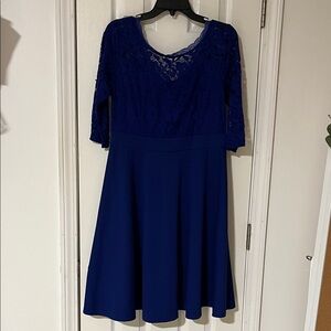 Elegant Blue Lace Dress